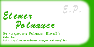 elemer polnauer business card